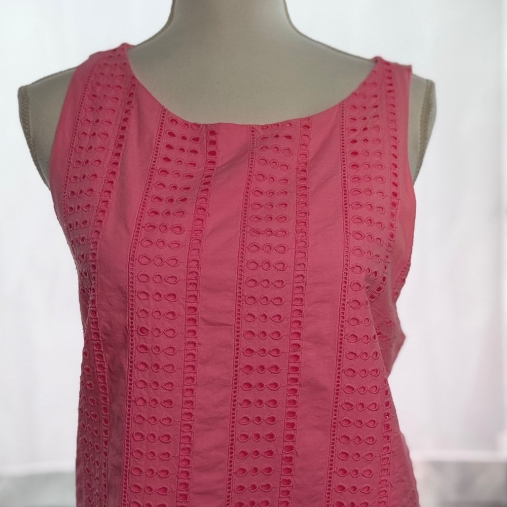 Vineyard Vines Hot Pink Eyelet Sleeveless Mini Dress - Picture 3 of 11